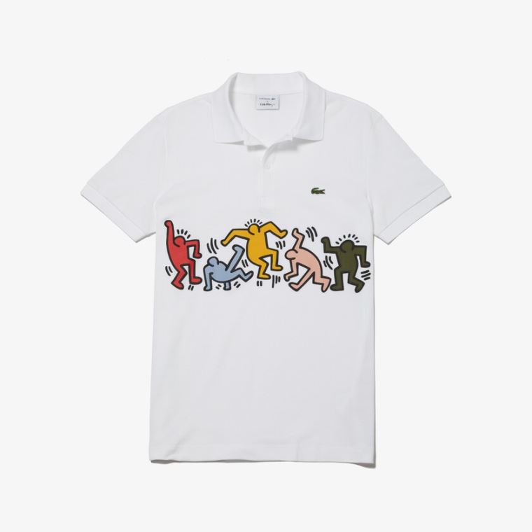 Lacoste Keith Haring Print Piqué Polo Bílé Bílé | vJ6YsB6f