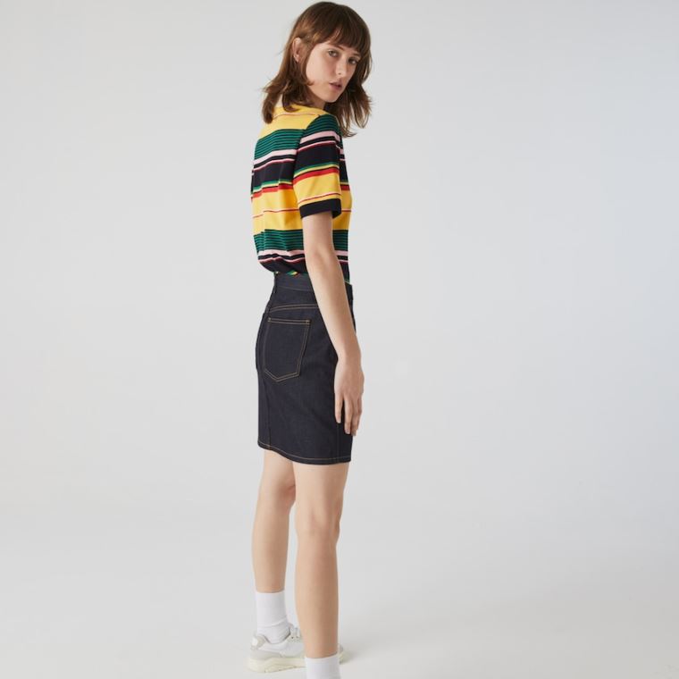 Lacoste LIVE Dark Denim Mini-Skirt Blankyt | D111P36w