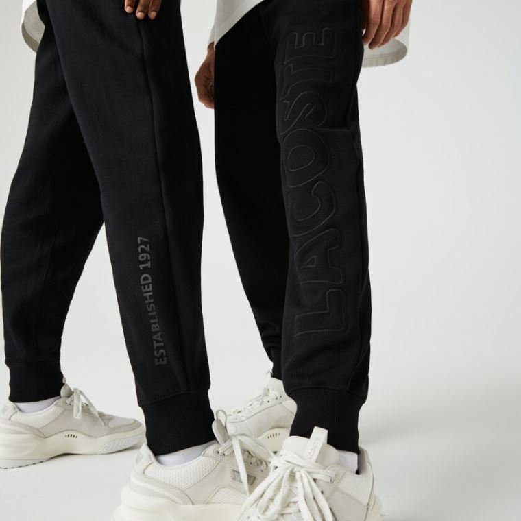 Lacoste LIVE Embroidered Bavlněné Blend Tracksuit Pants Černé | uamD3iYG