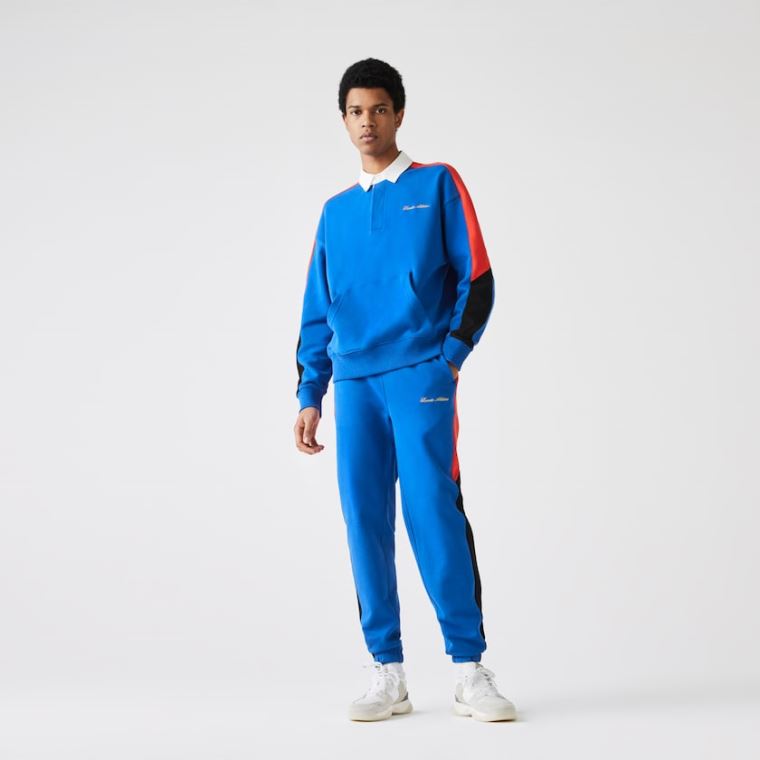 Lacoste LIVE Embroidered Two-Tone Track Pants Blankyt Bílé | h7H7GPf4