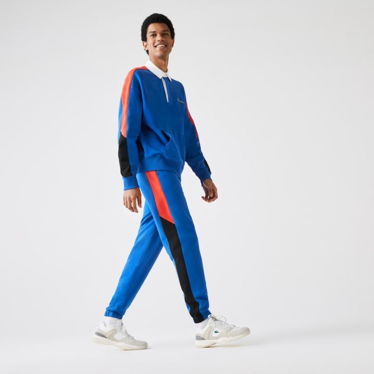 Lacoste LIVE Embroidered Two-Tone Track Pants Blankyt Bílé | h7H7GPf4