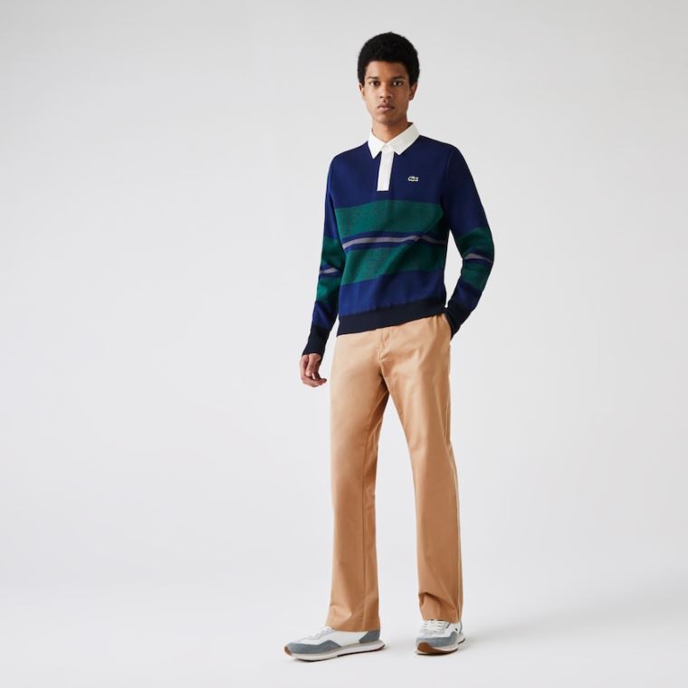 Lacoste LIVE Five-Pocket Chino Pants Béžový | ftFQL3Ia