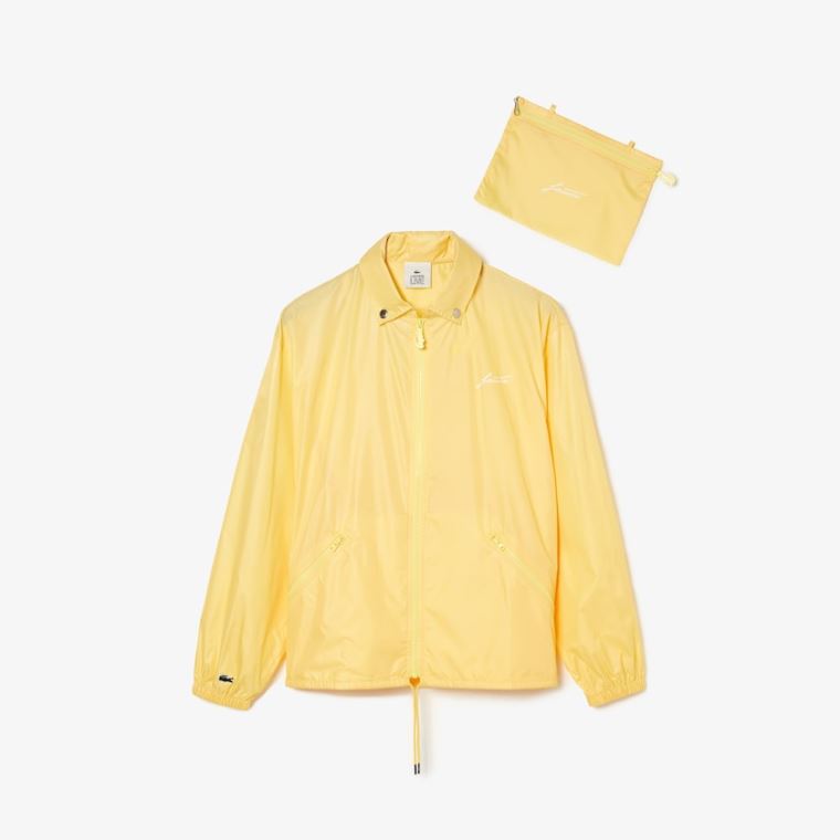 Lacoste LIVE Lehké Collapsible Zip Rain Jacket Žluté | iRDBR6Za