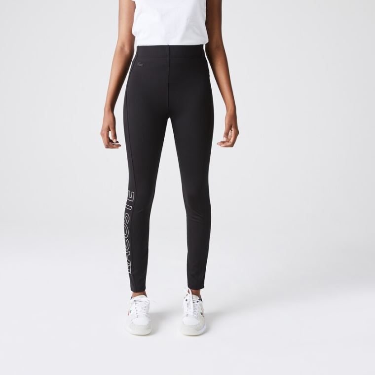 Lacoste LIVE Logo Printed Leggings Černé Bílé | R95SG7Tx