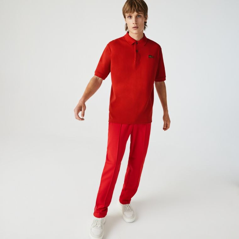 Lacoste LIVE Loose Fit Bavlněné Piqué Polo Shirt Červené | SPxgUVHs