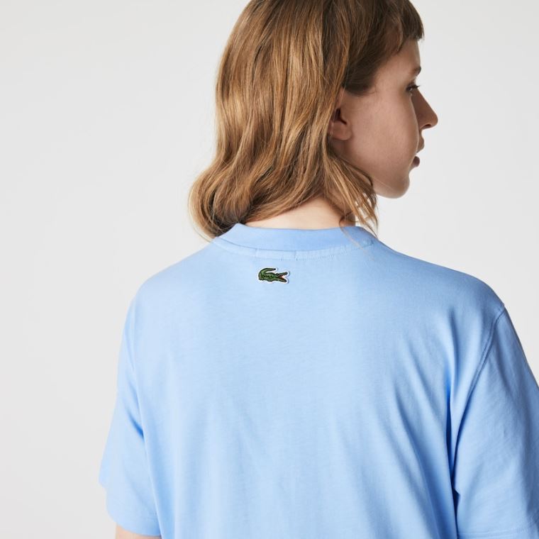 Lacoste LIVE Printed Bavlněné T-shirt Blankyt | SEedwTZM