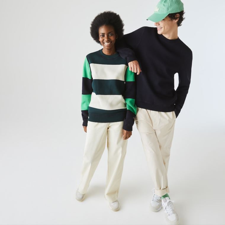 Lacoste LIVE Reversible Bavlněné Svetrové Tmavě Blankyt Blankyt Bílé | 4koo6IXQ