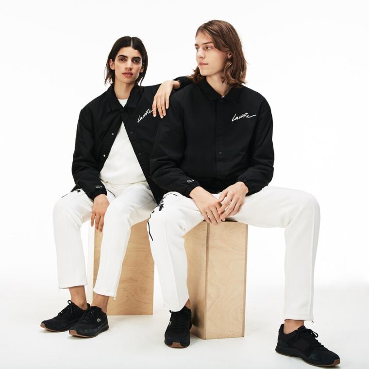 Lacoste LIVE Signature Taffeta Jacket Černé | PSjLBLOr