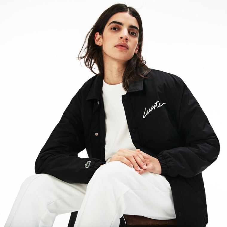 Lacoste LIVE Signature Taffeta Jacket Černé | PSjLBLOr