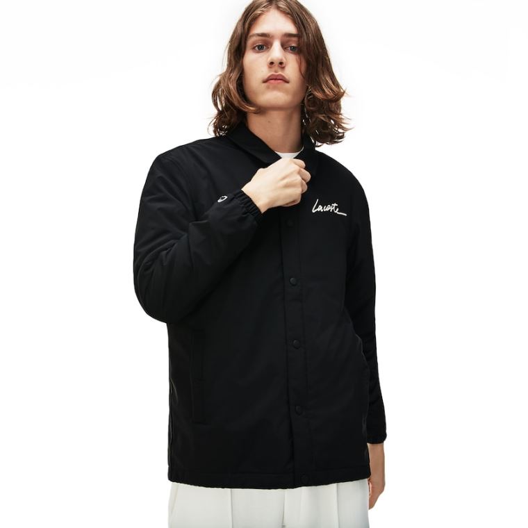 Lacoste LIVE Signature Taffeta Jacket Černé | PSjLBLOr