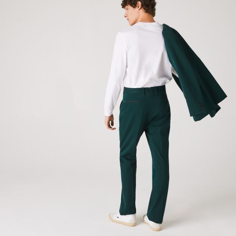 Lacoste LIVE Standard Fit Bavlněné Platene Suit Pants Zelene | TYtPxgeu