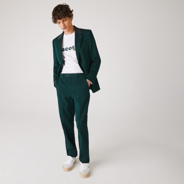 Lacoste LIVE Standard Fit Bavlněné Platene Suit Pants Zelene | TYtPxgeu