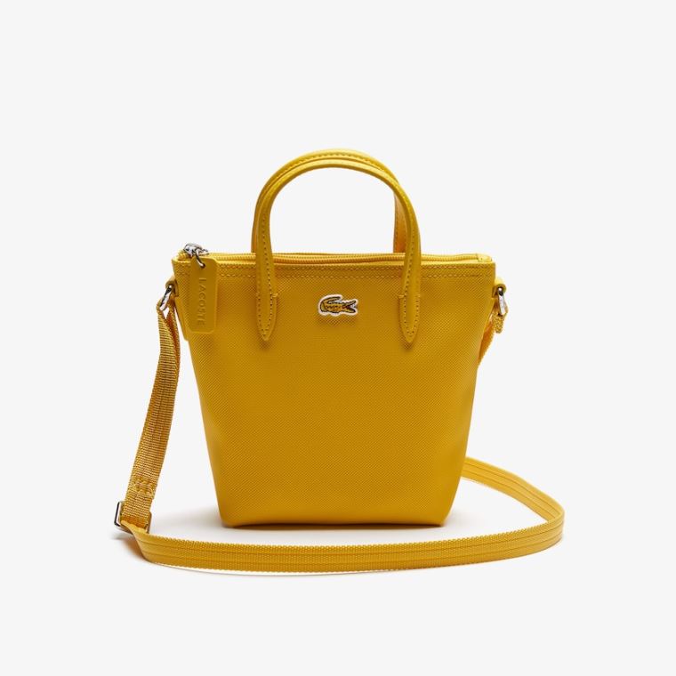 Lacoste L.12.12 Concept Petit Piqué Coated Platene Mini Zip Tote Bag Žluté | KkUQUhii