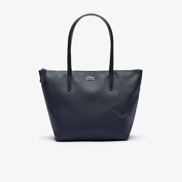 Lacoste L.12.12 Concept Small Zip Tote Bag Tmavě Blankyt Blankyt | F3RCBtlX