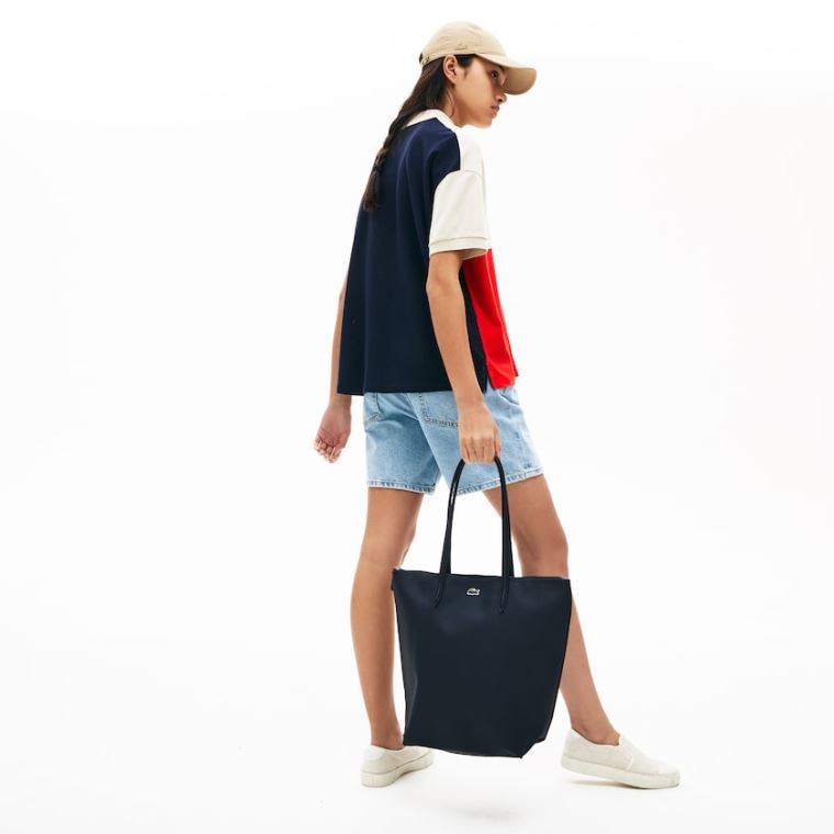 Lacoste L.12.12 Concept Vertical Zip Tote Bag Tmavě Blankyt Blankyt | gzfYwMja