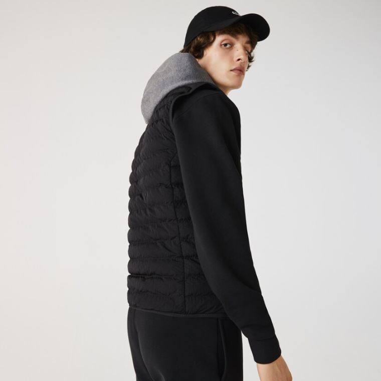 Lacoste Lehké Foldable Vody-Resistant Puffer Coat Černé | IliJS5Kc