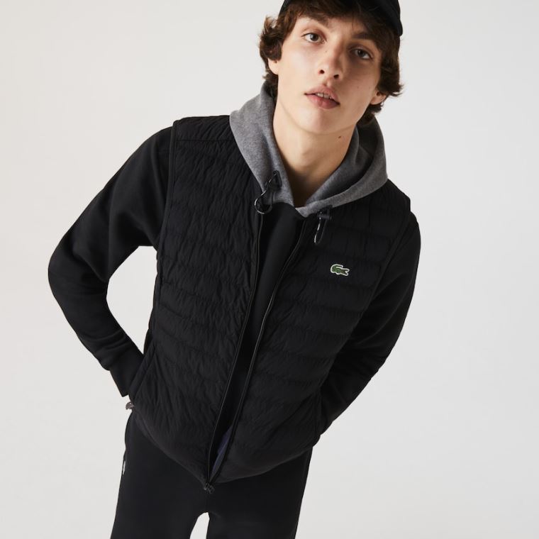 Lacoste Lehké Foldable Vody-Resistant Puffer Coat Černé | IliJS5Kc