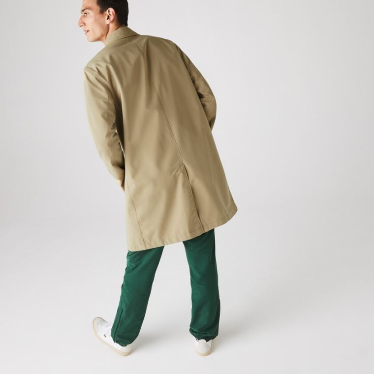 Lacoste Lehké Vody-Resistant Reversible Twill Coat Béžový Žluté | hSM1hGqV