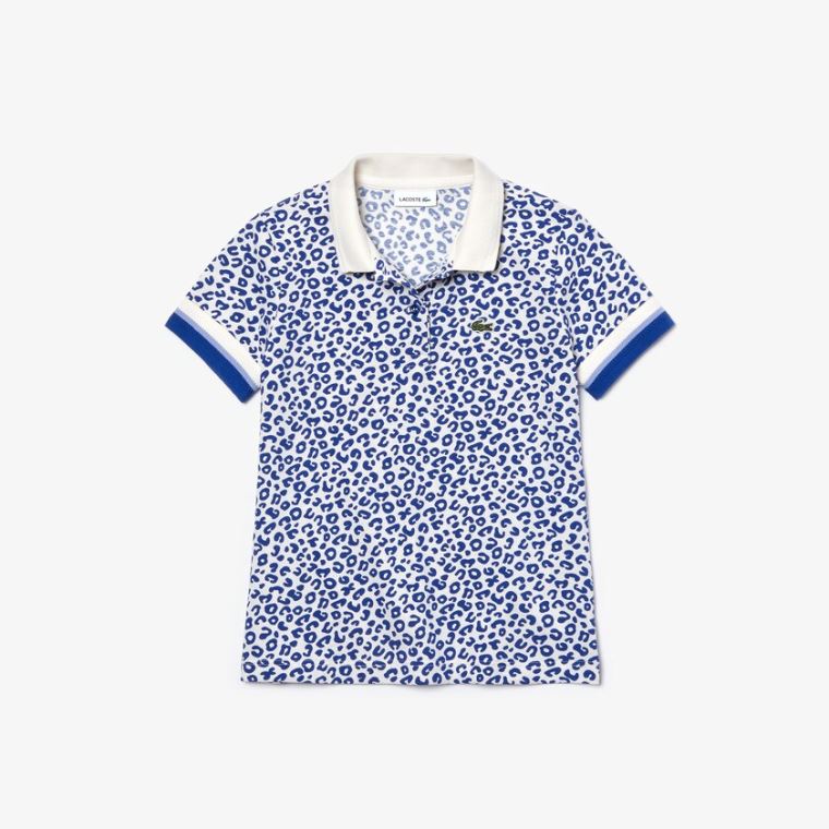 Lacoste Leopard Print Bavlněné Petit Piqué Polo Bílé Blankyt | d9RU6WOg