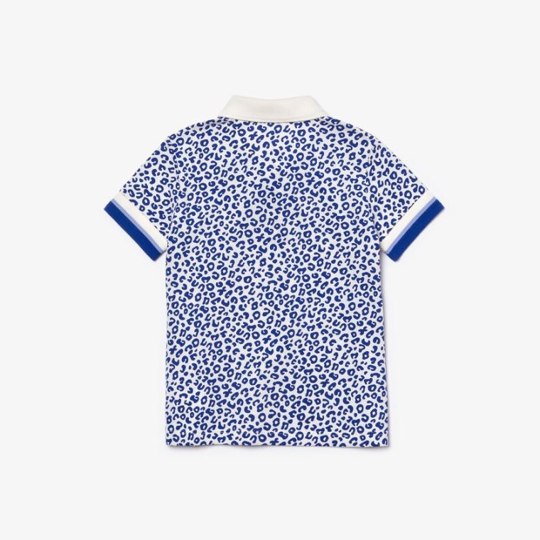 Lacoste Leopard Print Bavlněné Petit Piqué Polo Bílé Blankyt | d9RU6WOg