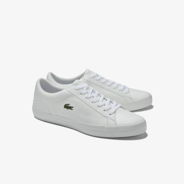 Lacoste Lerond Læder Sneakers Bílé | 1YeCKgpv