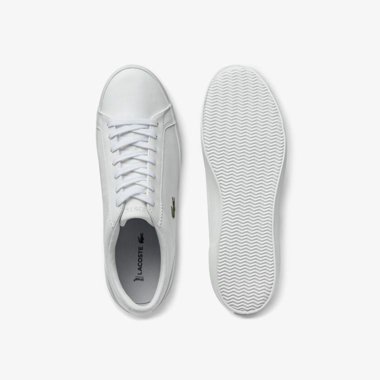 Lacoste Lerond Læder Sneakers Bílé | 1YeCKgpv