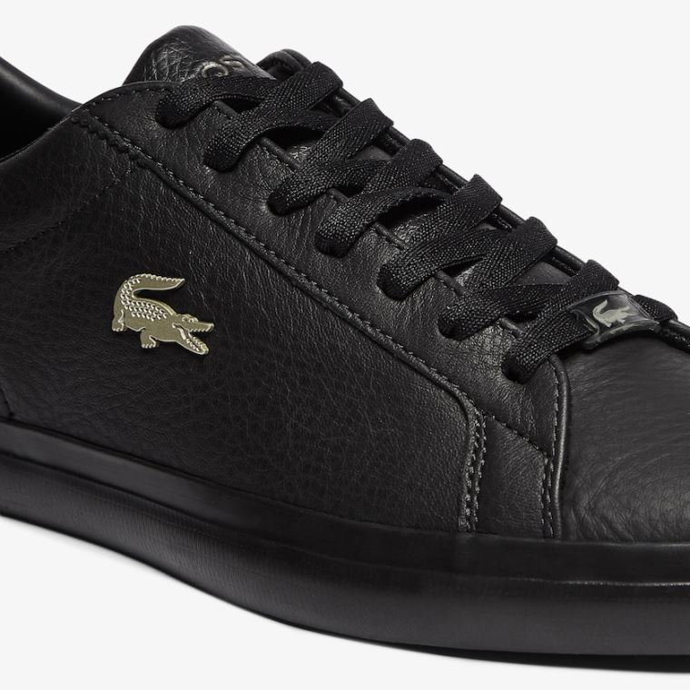 Lacoste Lerond Læder and Syntetická Sneakers Černé | fQPv69rV