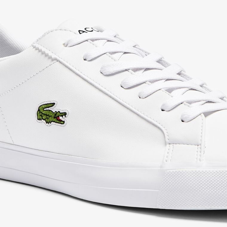 Lacoste Lerond Plus Læder Sneakers Bílé | 2ZrQCrEE