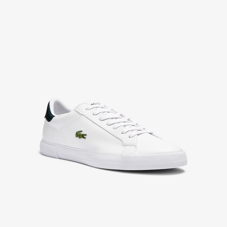 Lacoste Lerond Plus Læder Sneakers Bílé | 2ZrQCrEE