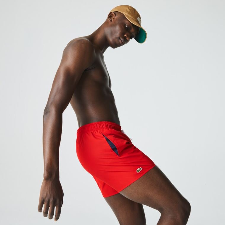 Lacoste Light Quick-Dry Swim Shorts Červené Tmavě Blankyt Blankyt | ln5ih52s