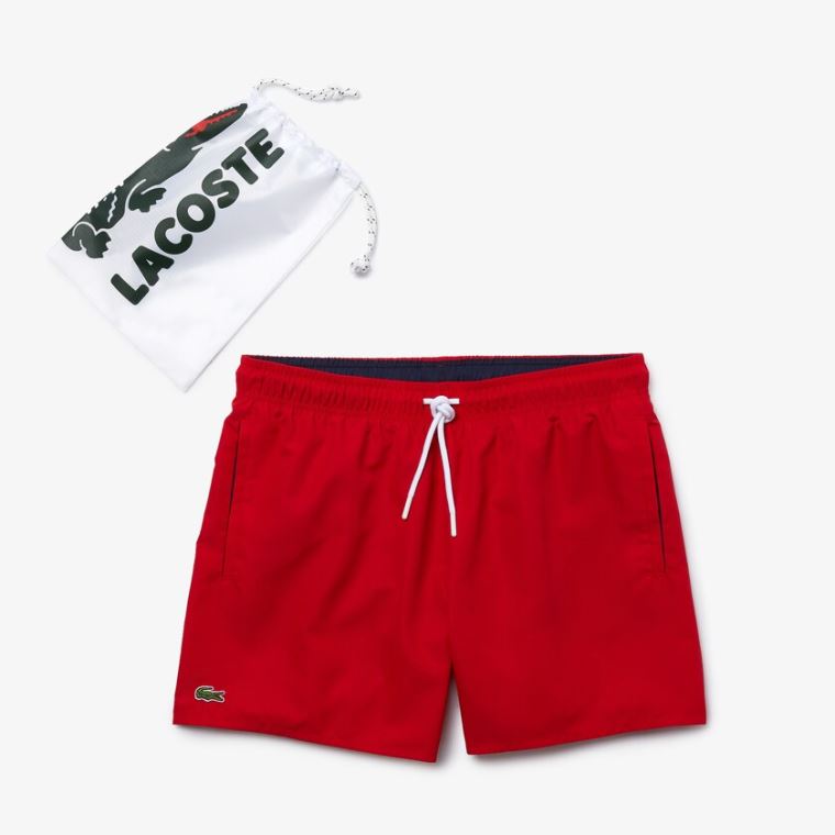 Lacoste Light Quick-Dry Swim Shorts Červené Tmavě Blankyt Blankyt | ln5ih52s