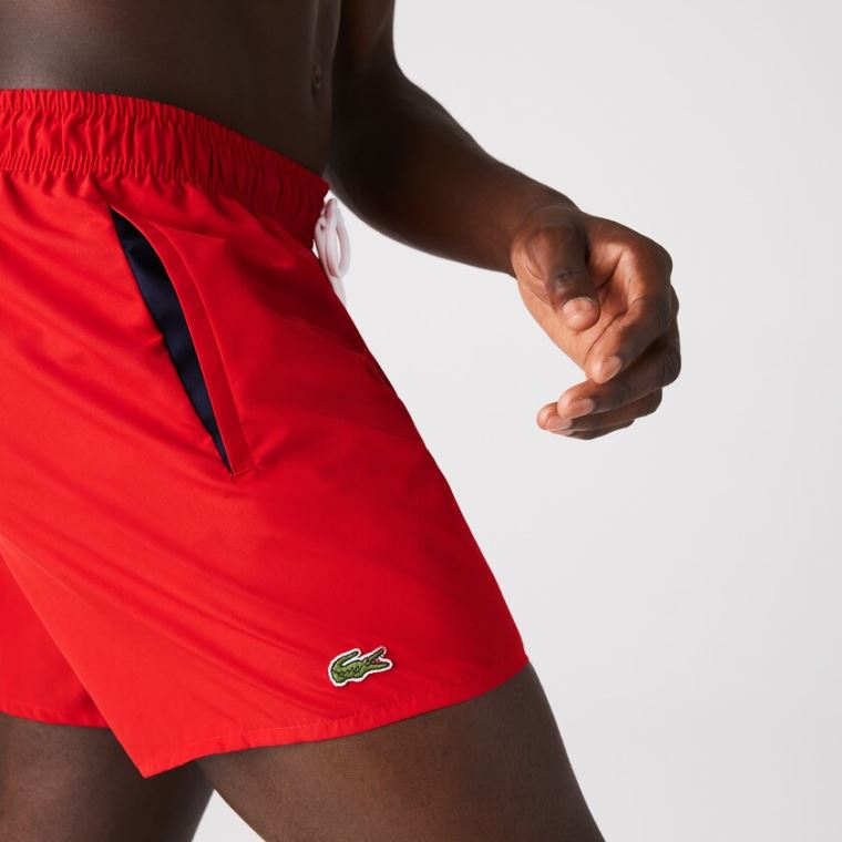 Lacoste Light Quick-Dry Swim Shorts Červené Tmavě Blankyt Blankyt | ln5ih52s