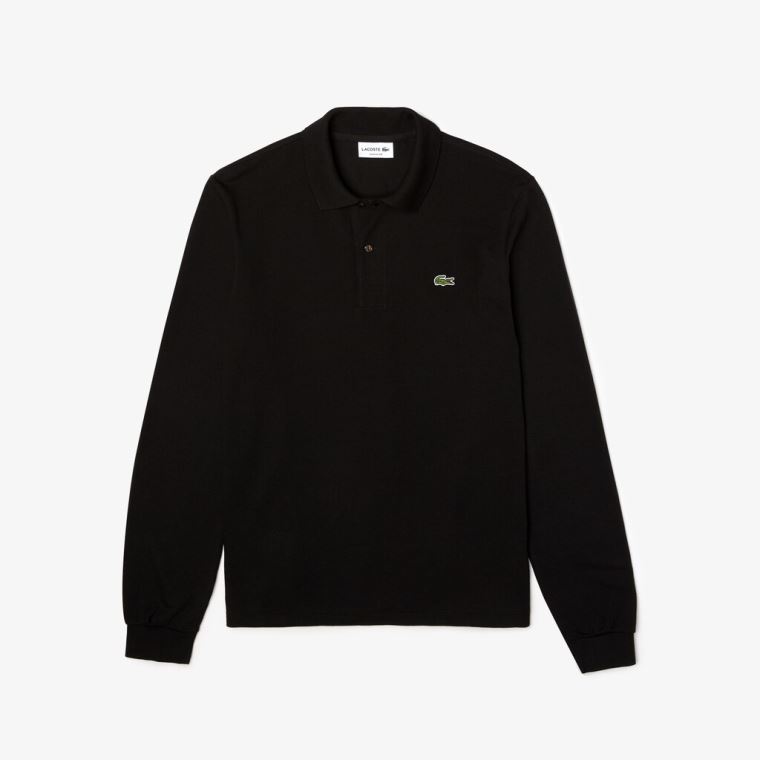 Lacoste Long-Sleeve Classic Fit L.12.12 Polo Černé | QPPRbuPY