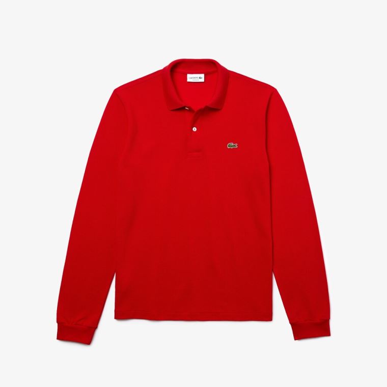 Lacoste Long-Sleeve Classic Fit L.12.12 Polo Červené | WmuXWoR1