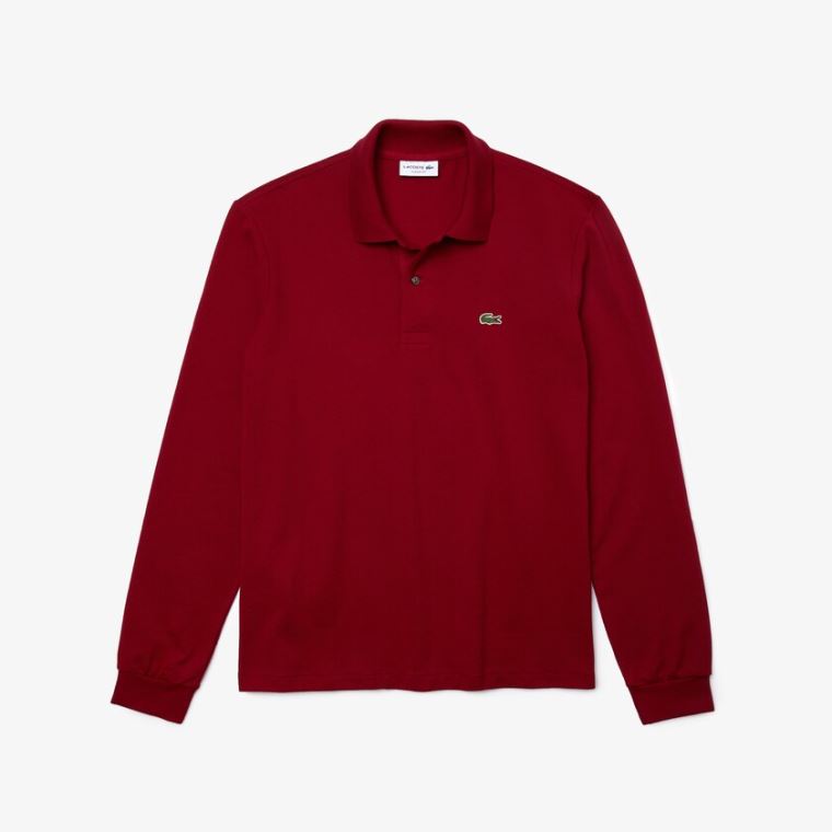 Lacoste Long-Sleeve Classic Fit L.12.12 Polo Tmavě Červené | gktufPUY