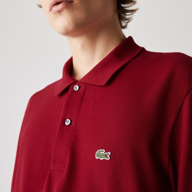 Lacoste Long-Sleeve Classic Fit L.12.12 Polo Tmavě Červené | gktufPUY