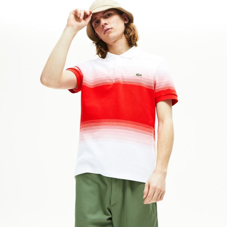 Lacoste Made in France Bavlněné Piqué Regular Fit Polo Shirt Bílé Červené | ufuFR3Ts