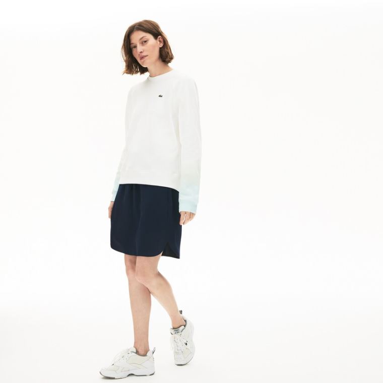 Lacoste Made in France Crew Neck Organic Bavlněné Sweatshirt Tyrkysové Světle Zelene Bílé | JuC3Bcm6