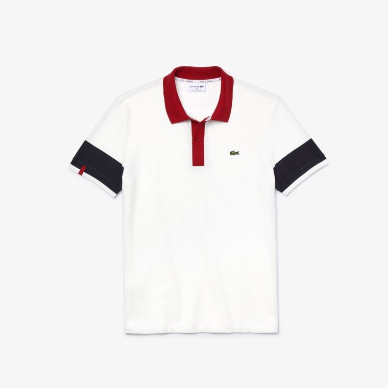 Lacoste Made in France Regular Fit Organic Bavlněné Polo Shirt Bílé Tmavě Blankyt Blankyt Tmavě Červené Bílé | bUlD62rA