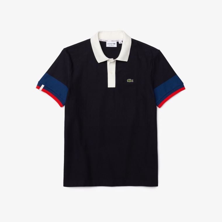 Lacoste Made in France Regular Fit Organic Bavlněné Polo Shirt Tmavě Blankyt Blankyt Blankyt Bílé Červené | f5Ln2C2T