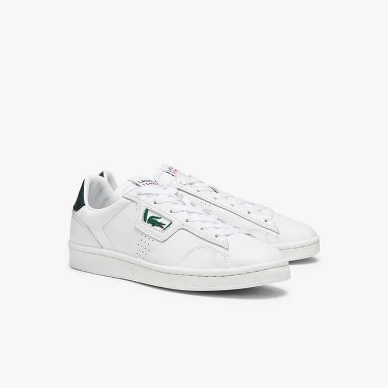 Lacoste Masters Classic Læder Sneakers Bílé Tmavě Zelene | n5CV4hZs