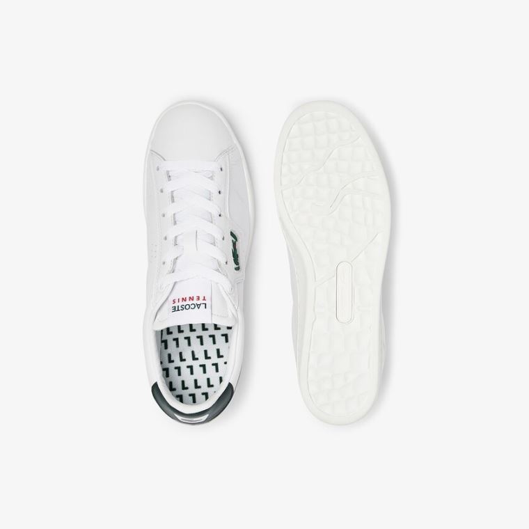 Lacoste Masters Classic Læder Sneakers Bílé Tmavě Zelene | n5CV4hZs