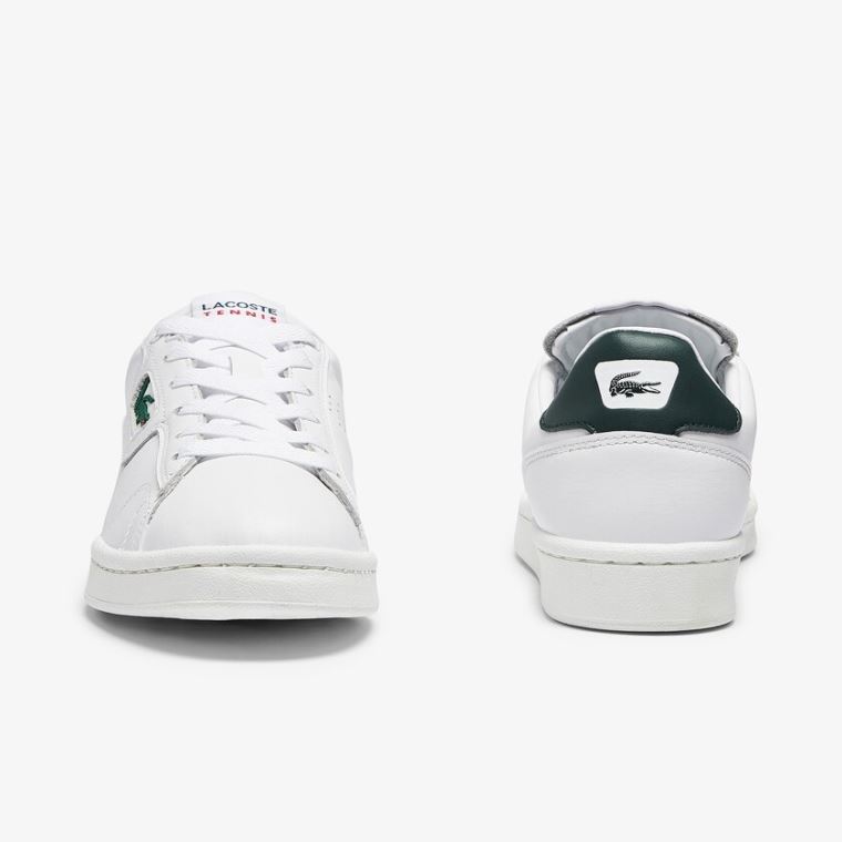 Lacoste Masters Classic Læder Sneakers Bílé Tmavě Zelene | n5CV4hZs