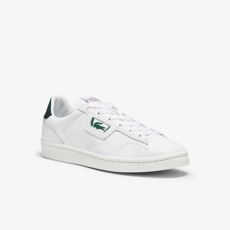 Lacoste Masters Classic Læder Sneakers Bílé Tmavě Zelene | n5CV4hZs