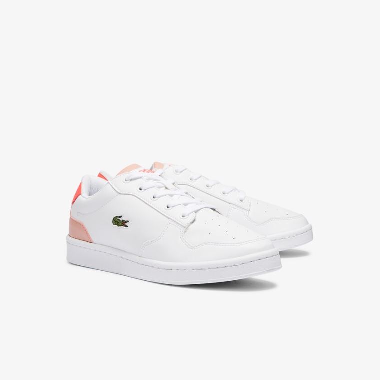 Lacoste Masters Cup Læder and Syntetická Sneakers Bílé Růžové | YSXiqFUy