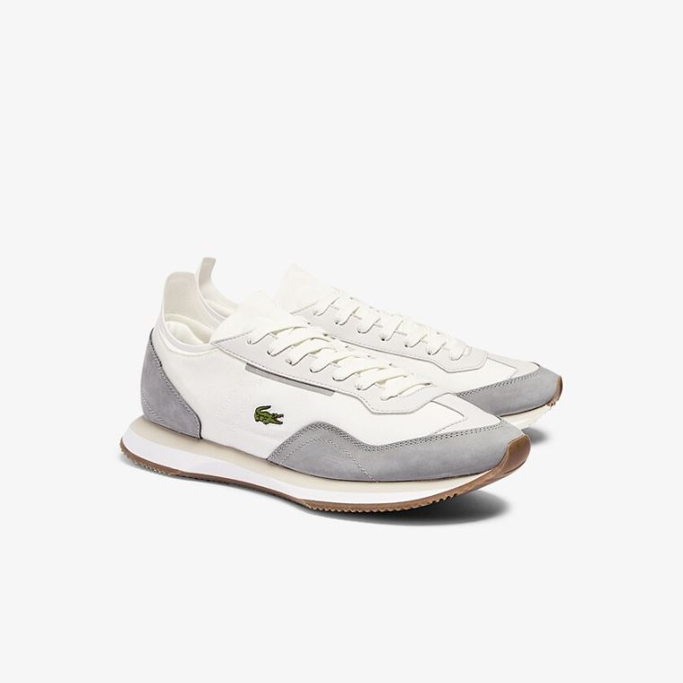 Lacoste Match Break Textilní Sneakers Bílé Šedé | C8SDA5Z8