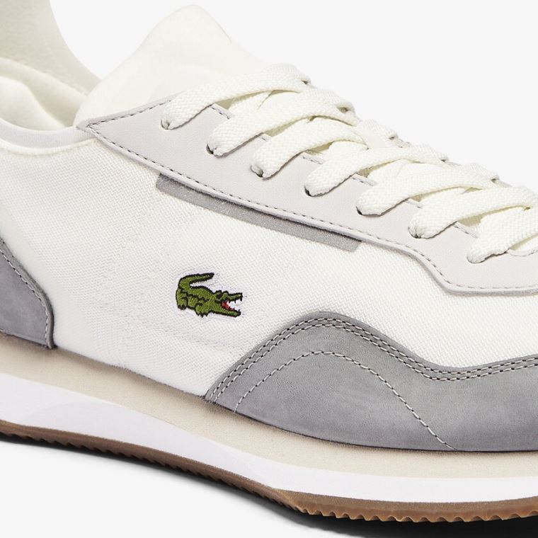 Lacoste Match Break Textilní Sneakers Bílé Šedé | C8SDA5Z8