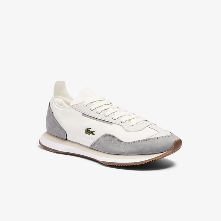 Lacoste Match Break Textilní Sneakers Bílé Šedé | C8SDA5Z8