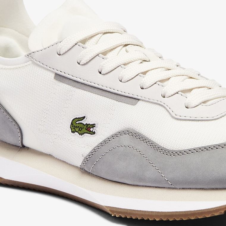 Lacoste Match Break Textilní Sneakers Bílé Šedé | YobDLt5B