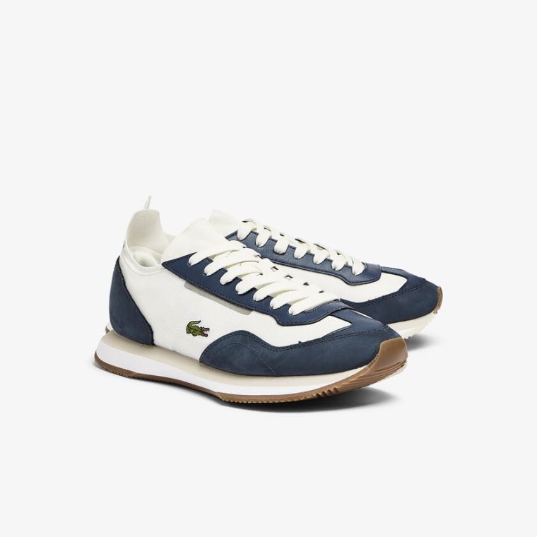 Lacoste Match Break Textilní Sneakers Bílé Tmavě Blankyt | cYs5Auux